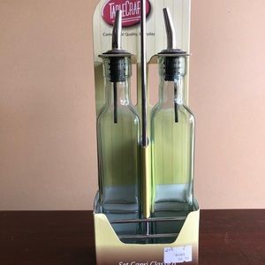 Glass oil & vinegar dispenser set 8.5z